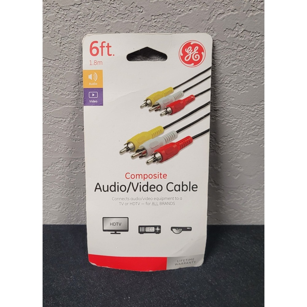 GE 6ft. Composite Audio/Video RCA Cable (Model: 33608) - New Open Package